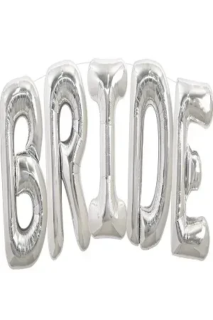 Silver helium foil balloons for the bride's room - شراء السعادة